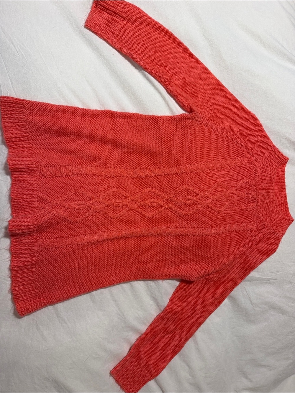 LOFT Coral Cable Knit Turtleneck Sweater